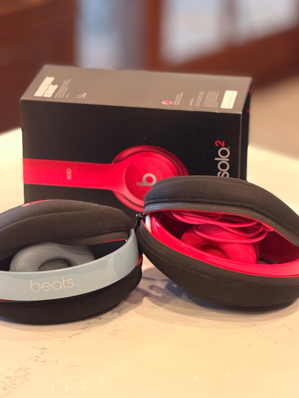 2xBeats Solo2 by Dr. Dre On-Ear Headphones - (Pink& Blue-Gray)